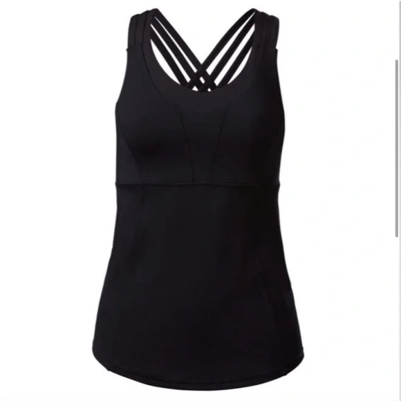 Lululemon Athletica Beat The Heat Tank in Black | 2in1 Sports Bra Size 4 - Picture 4 of 10